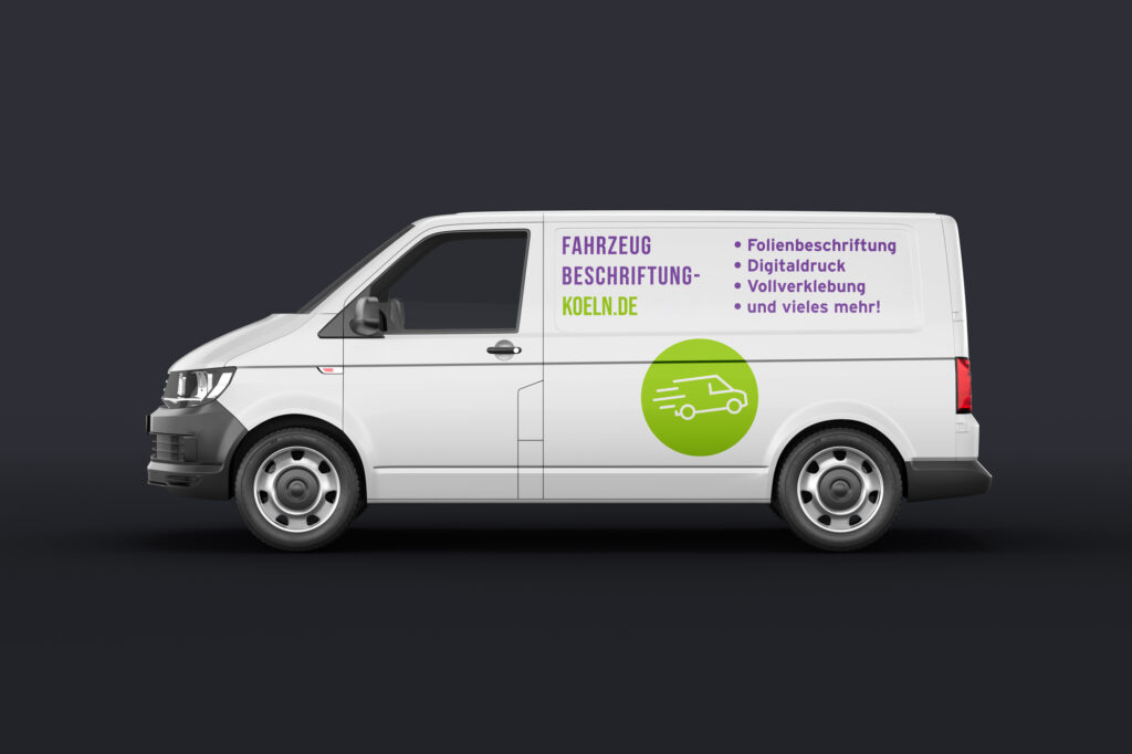Eine beispielhafte Folienbeschriftung an einem Transporter